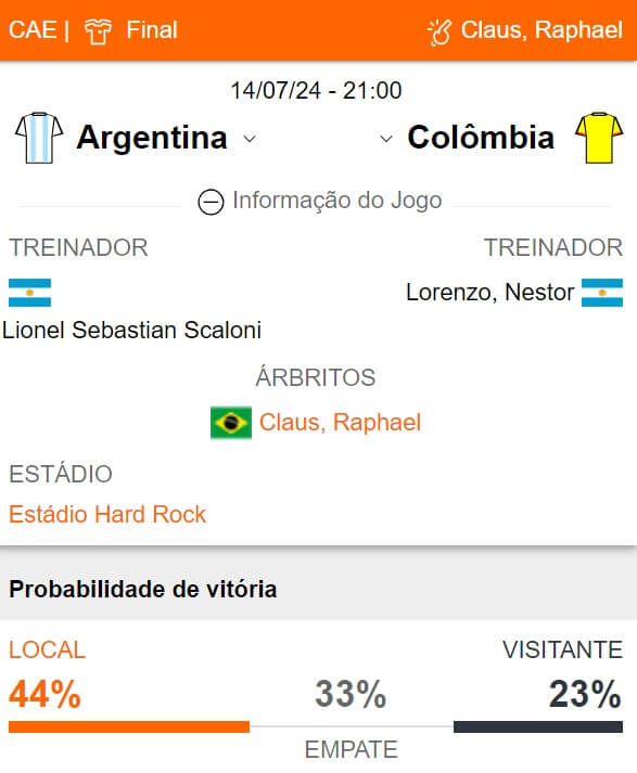 Argentina x Colômbia - Prognósticos Esportivo Copa America 2024